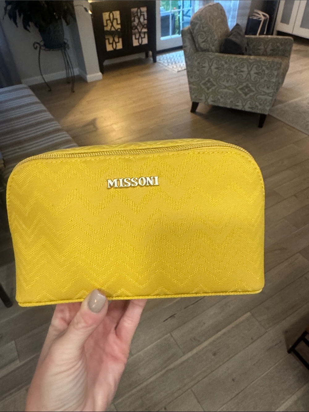 Missoni Yellow Chevron Cosmetic Pouch